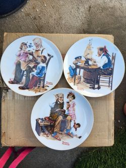 Vintage 1982 Norman Rockwell Collector Plates - Set of 3