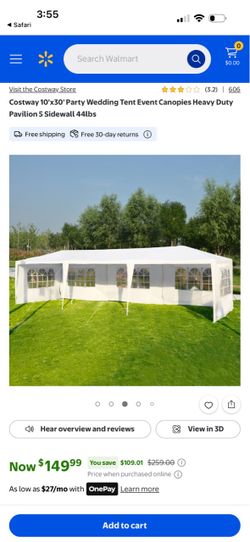 Costway 10x30 ft Party Tent with 5 Sidewalls