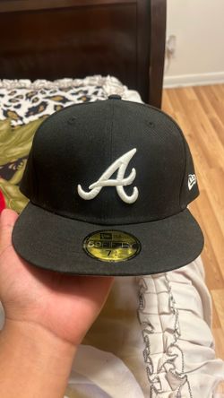 Atlanta Braves New Era Team Logo 59FIFTY Fitted Hat - Black