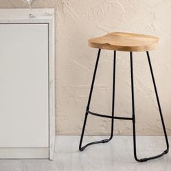 Solid Wood Bar & Counter Stool- Set Of 2