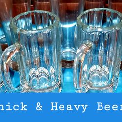 Set Of 4 Thick Heavy Beer Mugs