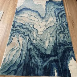 5’x8’ Blue MCM Area Rug
