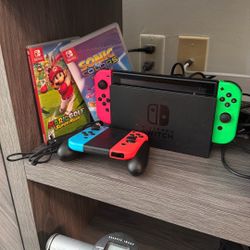Nintendo Switch With Games And Controller 