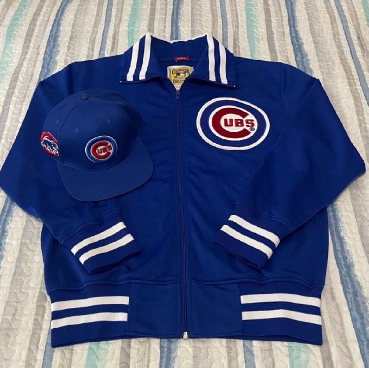 Mitchell & Ness Chicago Cubs Jacket MLB Full Zip Batting Practice Size 44 L