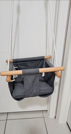 Baby Canvas Hanging Swing Seat Toddler Secure Indoor & Outdoor Hammock Toy Grey