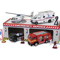 Suntoy Die-cast Emergency Vehicle Playset
