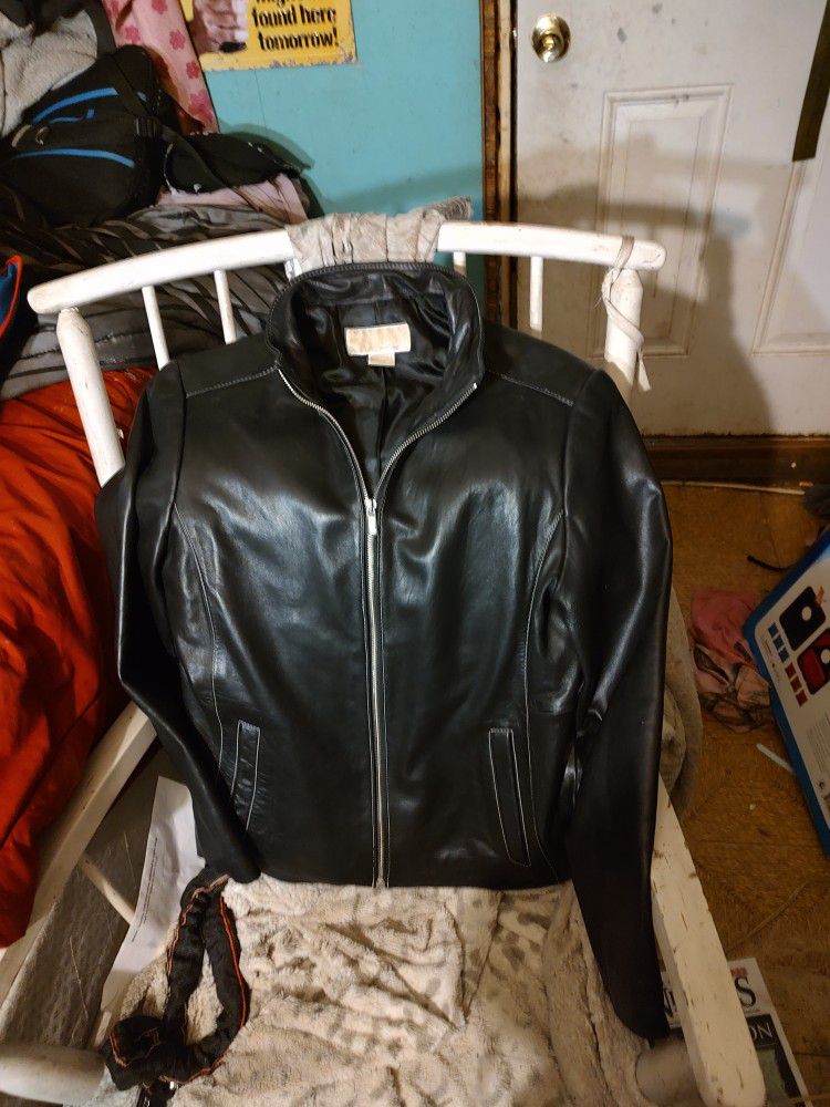 Michael Kors Black Leather Jacket 
