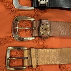 3 Michael Kors Leather Belts Bundle 