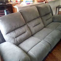 Grey Modular Reclining Sofa And Love Seat