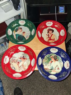 Set of 4 tin Coca-Cola Brand tin dishes