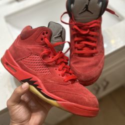 Red Suede Air Jordan 5 Size 11
