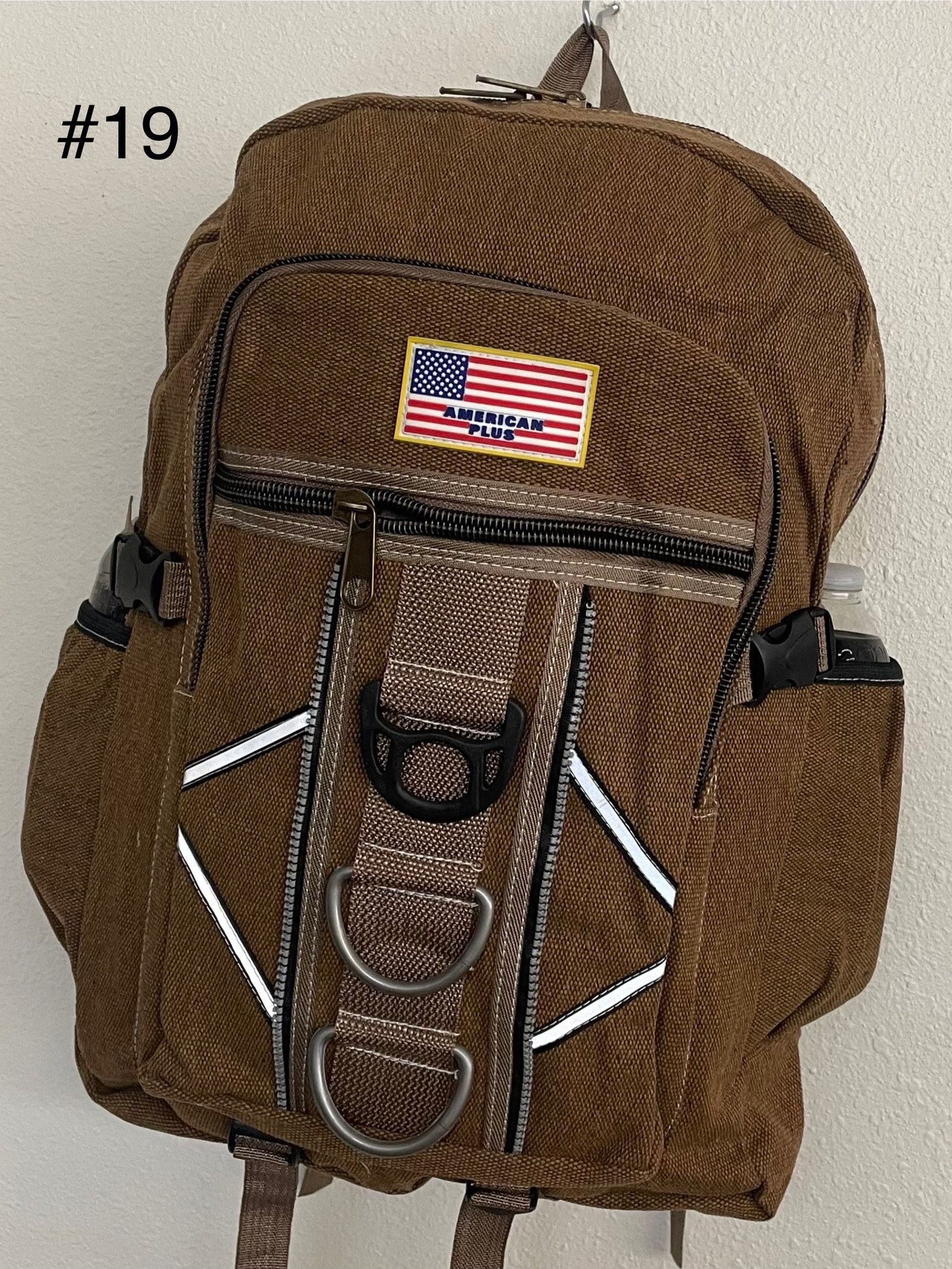 Each X-Large Cotton Canvas Hiking Backpack 21”/14”/7” Logo Is Detachable