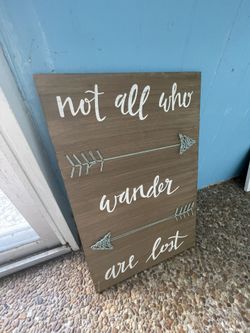 Rustic Farmhouse "Not All Who Wander" Wooden Wall Decor 