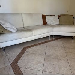 Modularsw Sectional Sofa, 2 Pieces Modern Minimalist Style Couch Set with Pillow