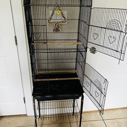 Bird Cage With Stand And Toys 