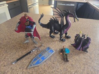 Disney Sleeping beauty action figures and dragon