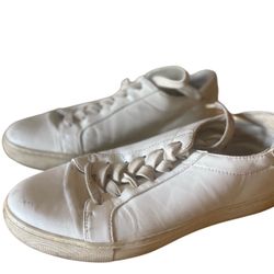 Women’s Kenneth Cole White Leather Low Top Tennis Shoes Sz 6