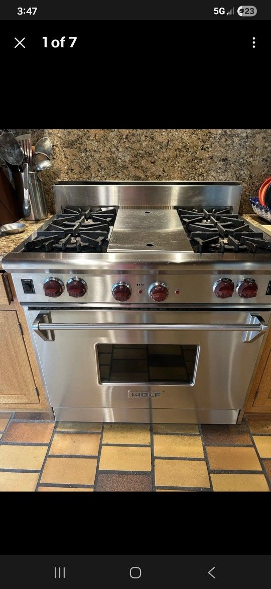 36 Inch Wolf Oven In Great Shape Has One Broken And Repaired Knob Priced To Sell 850.00