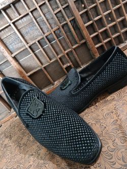 Stacy Adams Men's Shoes Swagger Studded Slip On Black 25228-001 Size 9.5M