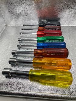 PROTO 8 Piece Hollow Round Shank Nut Driver Set SAE 3/16" 7/32” 1/4” 11/32” 3/8”