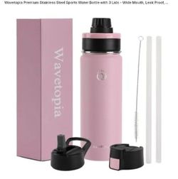 Wavetopia Wide Mouth Sports Water Bottle - Rose $30