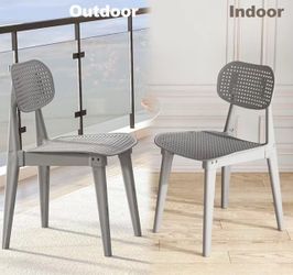 Modern Plastic Kitchen Chairs (two)