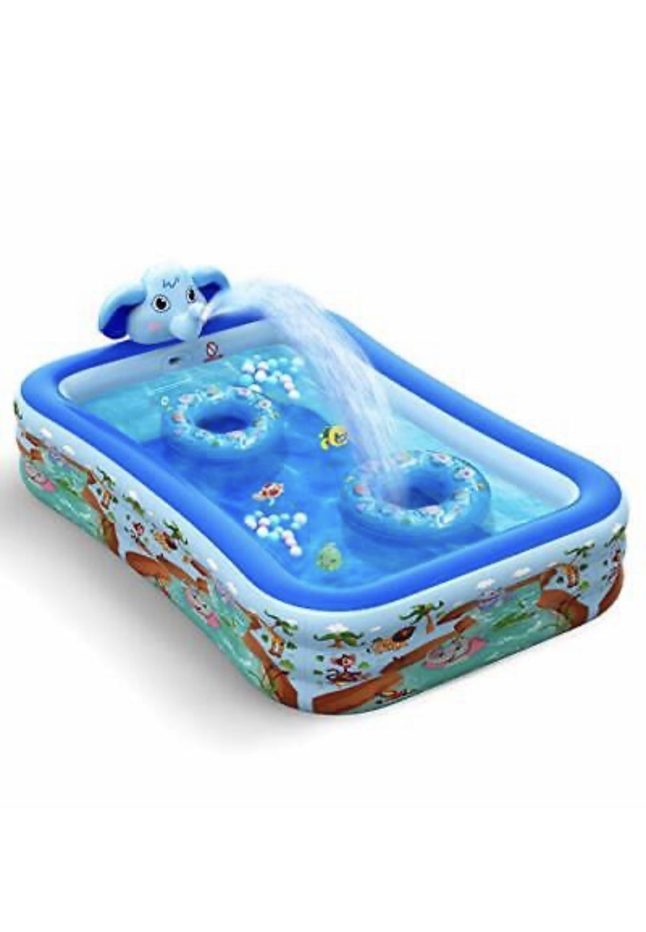 Hamdol Inflatable Swimming Pool with Sprinkler, Kiddie 99" X 72" X 22", Multi