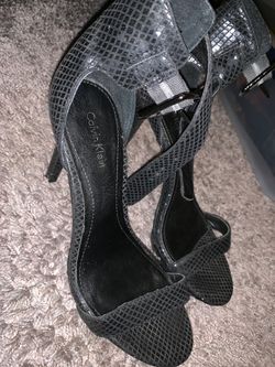 Calvin Klein Black Leather Heels Size:7