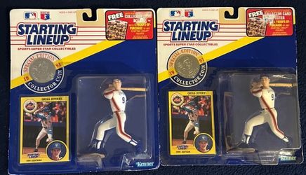 1991 Gregg Jefferies Starting Lineup Figures Lot of 2 – Mets – Collector Coin