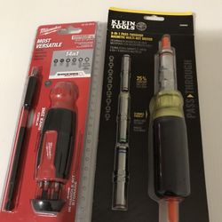Klein & Milwaukee Screw Driver And Sucket 