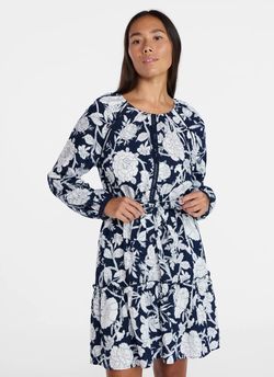 Women's Lace Trimmed Mini Dress with Long Sleeves, Sizes Xl /XXL