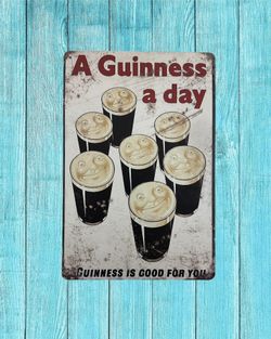 Guinness Vintage Style Antique Collectible Tin Metal Sign Wall Decor