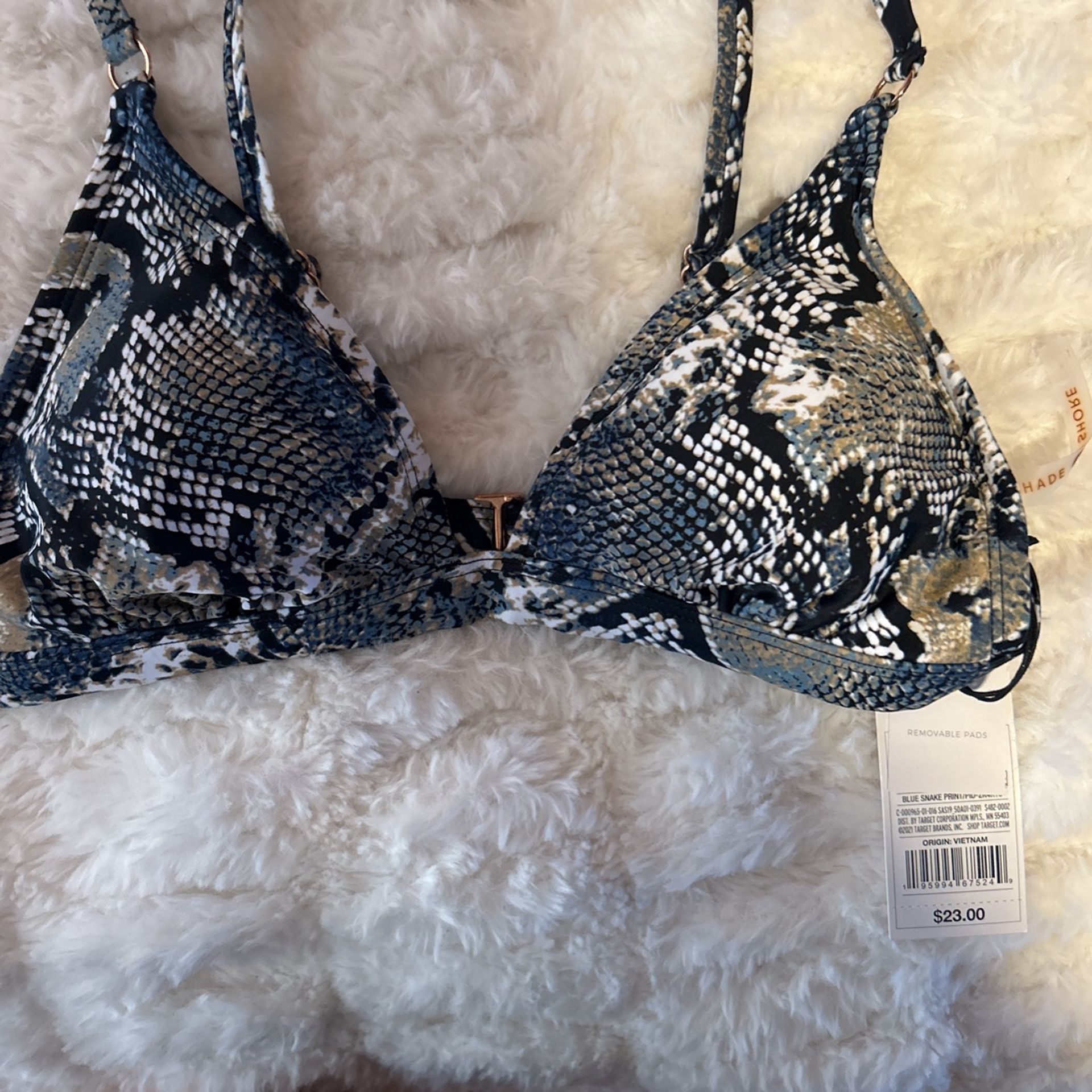 Blue  Snake Print Shade & Shore Bikini Top From Target