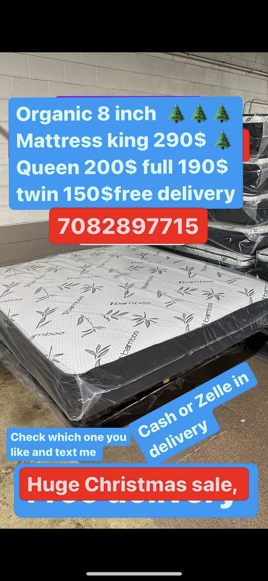 Huge sale for Mattress And Box Twin size mattress and box 150.$ full 190$ Queen 200$ king 290$. Mattress And Box and frame and headboard. King 580$ Qu