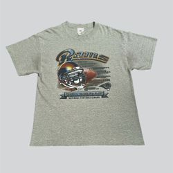 Rams Vintage 2000’s gray NFL Football Shirt Kurt Warner Size Large 22x28.5