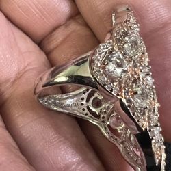 Beautiful 925 /18k Gold Plated Over Sterling Size 8 Ring