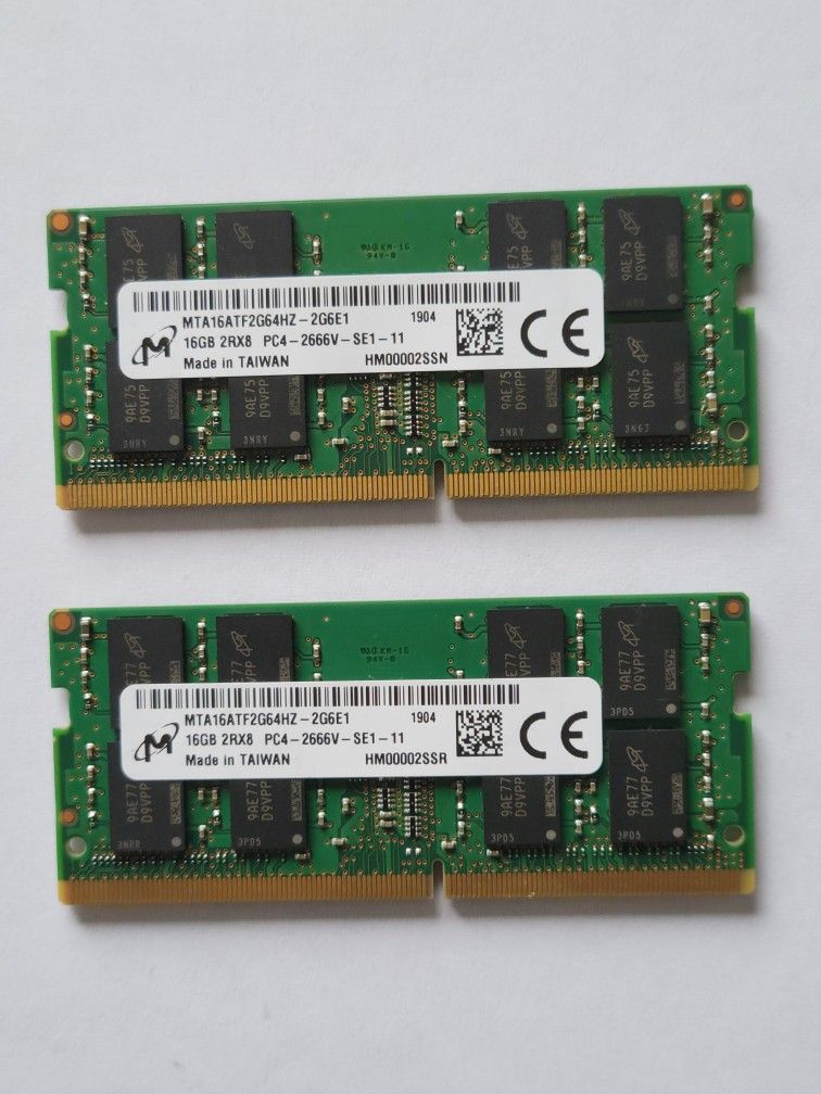Lot of 2x16GB Mushkin DDR4-2666 RAM
