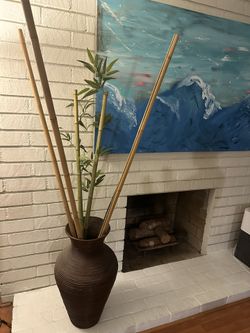 Bamboo With Wicker Basket