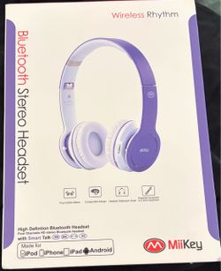 Purple wireless headphones used but good condition