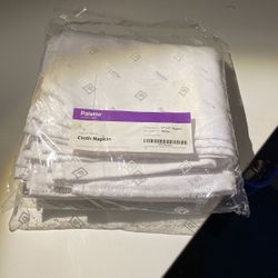 12 New White Napkins 