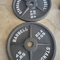 Set Of 2x45lb Olympic Weights Thats 90lbs Together...
