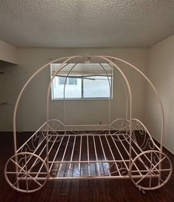 Pink Twin Metal Canopy Bed