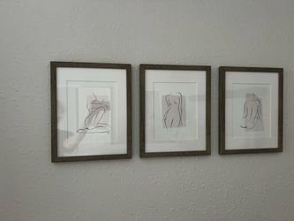 3 wall art pictures with frame