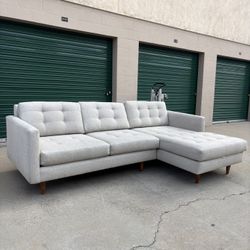Beige Mid-Century Modern Sectional Couch 🛻 Delivery Available🛻