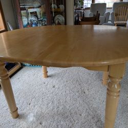 Wood Table And Four Chairs