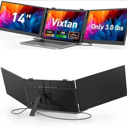 14" Triple Laptop Screen Extender, 3.0 lbs Lightweight, Portable Monitor, USB-C Plug & Play, Multi Screen Attachment for 13-17.3" laptops with Windows