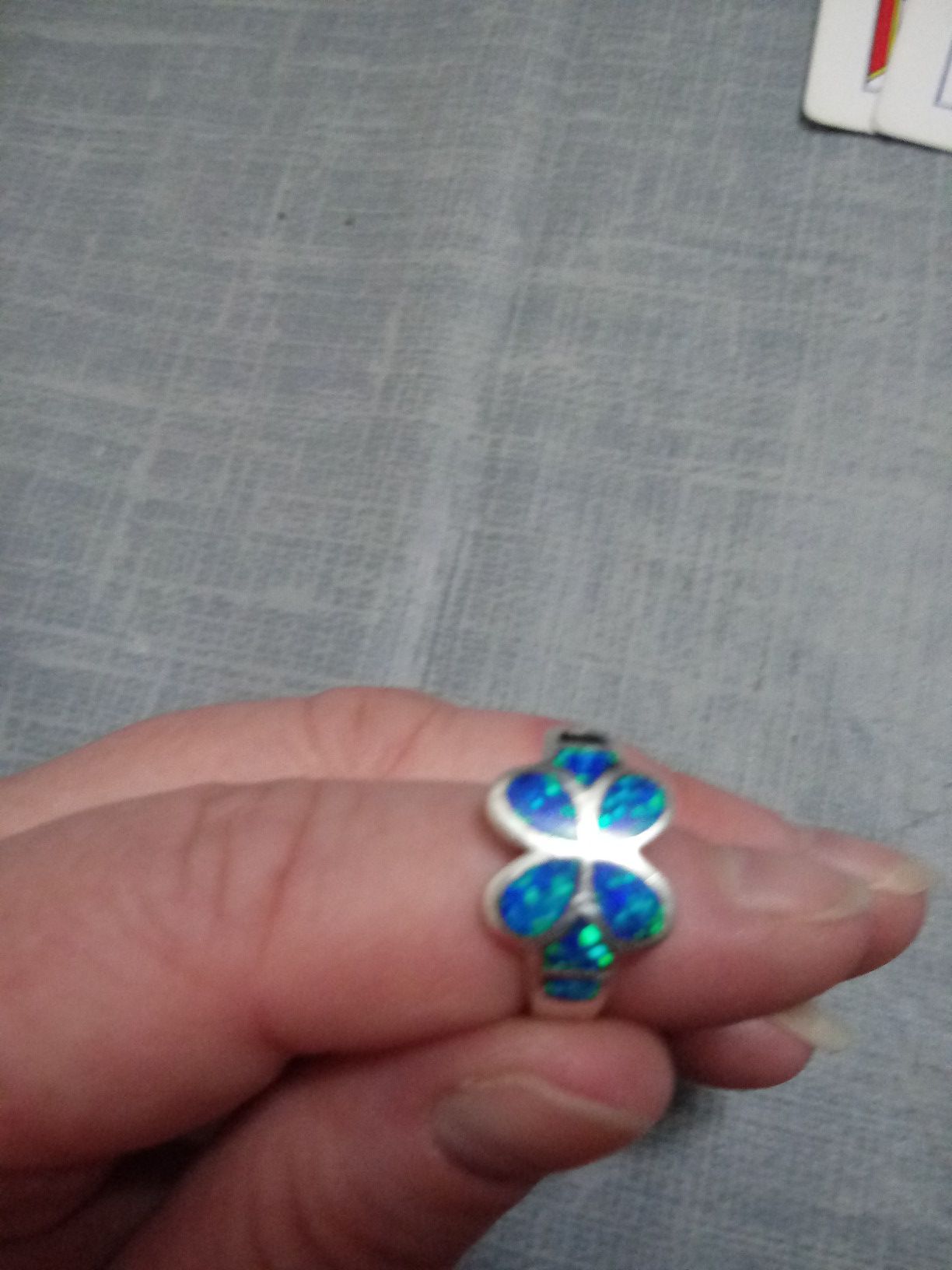 Italian opal on silver ring