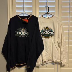 VTG Y2K 2003 SUPER BOWL XXVII HEAVYWEIGHT REEBOK PULLOVER SWEATERS SIZE L/XL