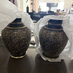 Pair of New Decorative Metal Vases