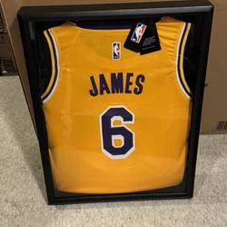 Brand New Lebron James Lakers Framed Jersey 